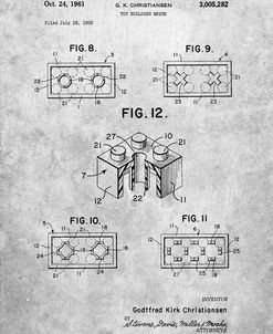PP919-Slate Lego Building Brick Patent Poster