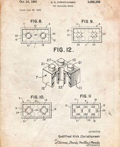 PP919-Vintage Parchment Lego Building Brick Patent Poster