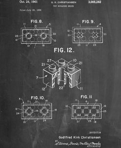PP919-Chalkboard Lego Building Brick Patent Poster