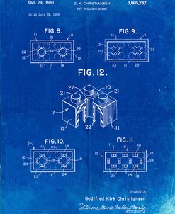 PP919-Faded Blueprint Lego Building Brick Patent Poster