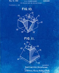 PP920-Faded Blueprint Lego Building Kit Blocks Patent Poster
