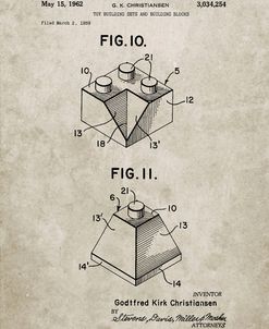 PP920-Sandstone Lego Building Kit Blocks Patent Poster