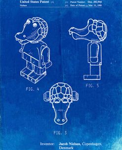 PP922-Faded Blueprint Lego Crocodile Patent Poster