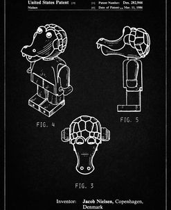 PP922-Vintage Black Lego Crocodile Patent Poster