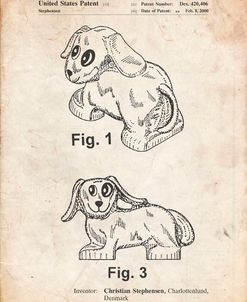 PP924-Vintage Parchment Lego Dog Poster