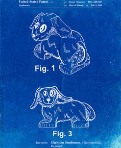 PP924-Faded Blueprint Lego Dog Poster