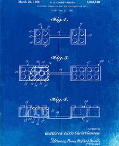 PP926-Faded Blueprint Lego Flexible Connector Patent Poster