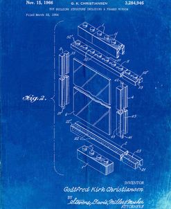 PP927-Faded Blueprint Lego Framed Window Building Kit Patent Poster