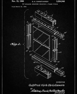 PP927-Vintage Black Lego Framed Window Building Kit Patent Poster
