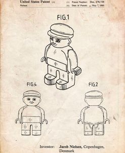 PP928-Vintage Parchment Lego Guy Poster