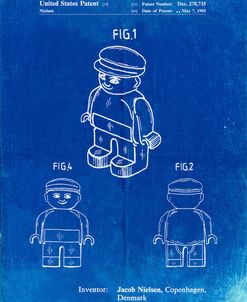PP928-Faded Blueprint Lego Guy Poster