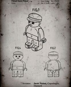 PP928-Faded Grey Lego Guy Poster