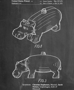 PP930-Chalkboard Lego Hippopotamus Patent Poster