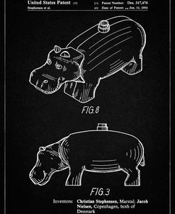 PP930-Vintage Black Lego Hippopotamus Patent Poster