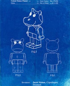 PP931-Faded Blueprint Lego Hippopotamus Poster