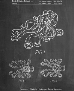PP932-Chalkboard Lego Octopus Patent Poster