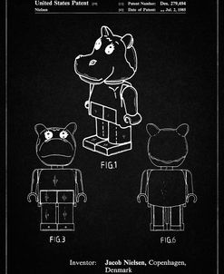PP931-Vintage Black Lego Hippopotamus Poster