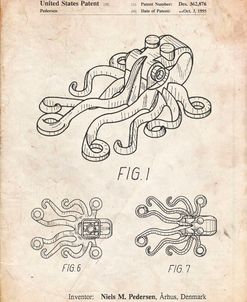 PP932-Vintage Parchment Lego Octopus Patent Poster
