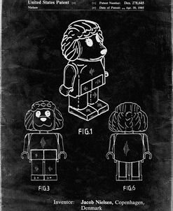 PP934-Black Grunge Lego Poodle Patent Poster