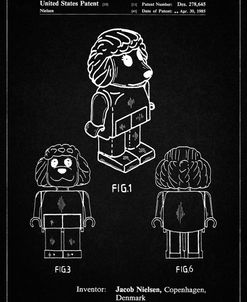 PP934-Vintage Black Lego Poodle Patent Poster