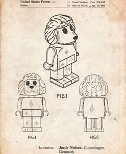 PP934-Vintage Parchment Lego Poodle Patent Poster