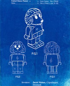 PP934-Faded Blueprint Lego Poodle Patent Poster
