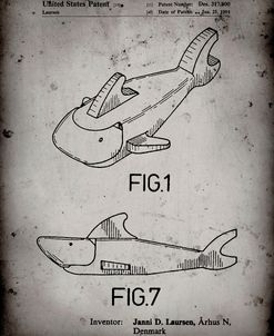 PP935-Faded Grey Lego Shark Patent Poster