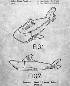 PP935-Slate Lego Shark Patent Poster