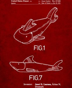 PP935-Burgundy Lego Shark Patent Poster