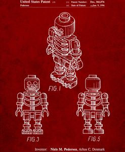PP936-Burgundy Lego Skeleton Patent Poster