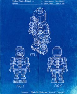 PP936-Faded Blueprint Lego Skeleton Patent Poster