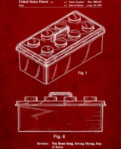 PP937-Burgundy Lego Storage Container Patent Poster