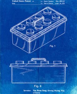 PP937-Faded Blueprint Lego Storage Container Patent Poster