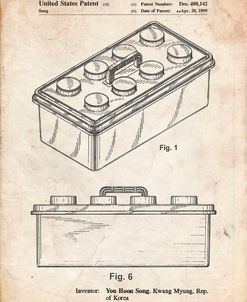 PP937-Vintage Parchment Lego Storage Container Patent Poster