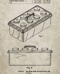 PP937-Sandstone Lego Storage Container Patent Poster