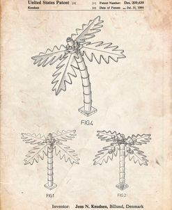 PP938-Vintage Parchment Lego Tree Patent Poster