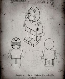 PP939-Faded Grey Lego Walrus Poster