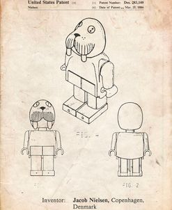 PP939-Vintage Parchment Lego Walrus Poster