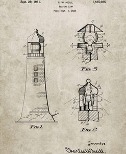 PP941-Sandstone Lighthouse Patent Poster