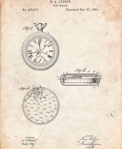 PP940-Vintage Parchment Lemania Swiss Stopwatch Patent Poster