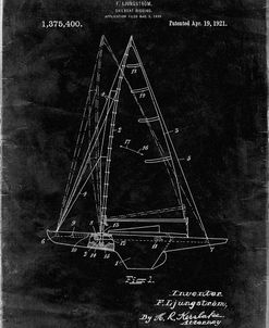 PP942-Black Grunge Ljungstrom Sailboat Rigging Patent Poster