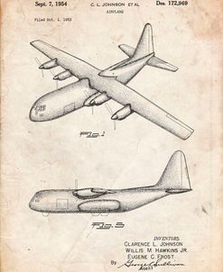 PP943-Vintage Parchment Lockheed C-130 Hercules Airplane Patent Poster