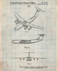 PP944-Antique Grid Parchment Lockheed C-130 Hercules Airplane Patent Poster