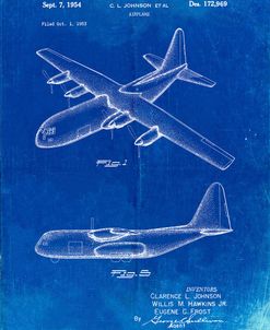 PP943-Faded Blueprint Lockheed C-130 Hercules Airplane Patent Poster