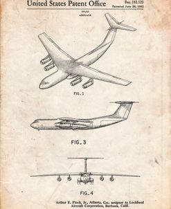 PP944-Vintage Parchment Lockheed C-130 Hercules Airplane Patent Poster