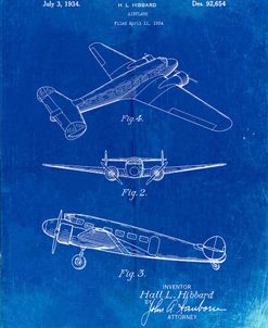 PP945-Faded Blueprint Lockheed Electra Airplane Patent Poster