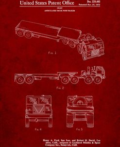 PP946-Burgundy Lockheed Ford Truck and Trailer Patent Poster