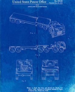 PP946-Faded Blueprint Lockheed Ford Truck and Trailer Patent Poster