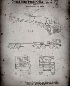 PP946-Faded Grey Lockheed Ford Truck and Trailer Patent Poster