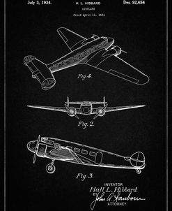 PP945-Vintage Black Lockheed Electra Airplane Patent Poster